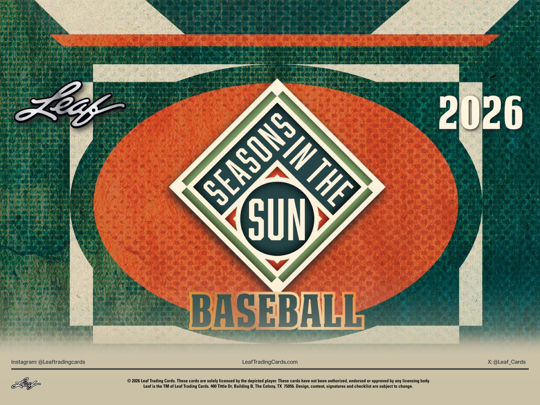 2026 Leaf Seasons in the Sun Baseball hobby box