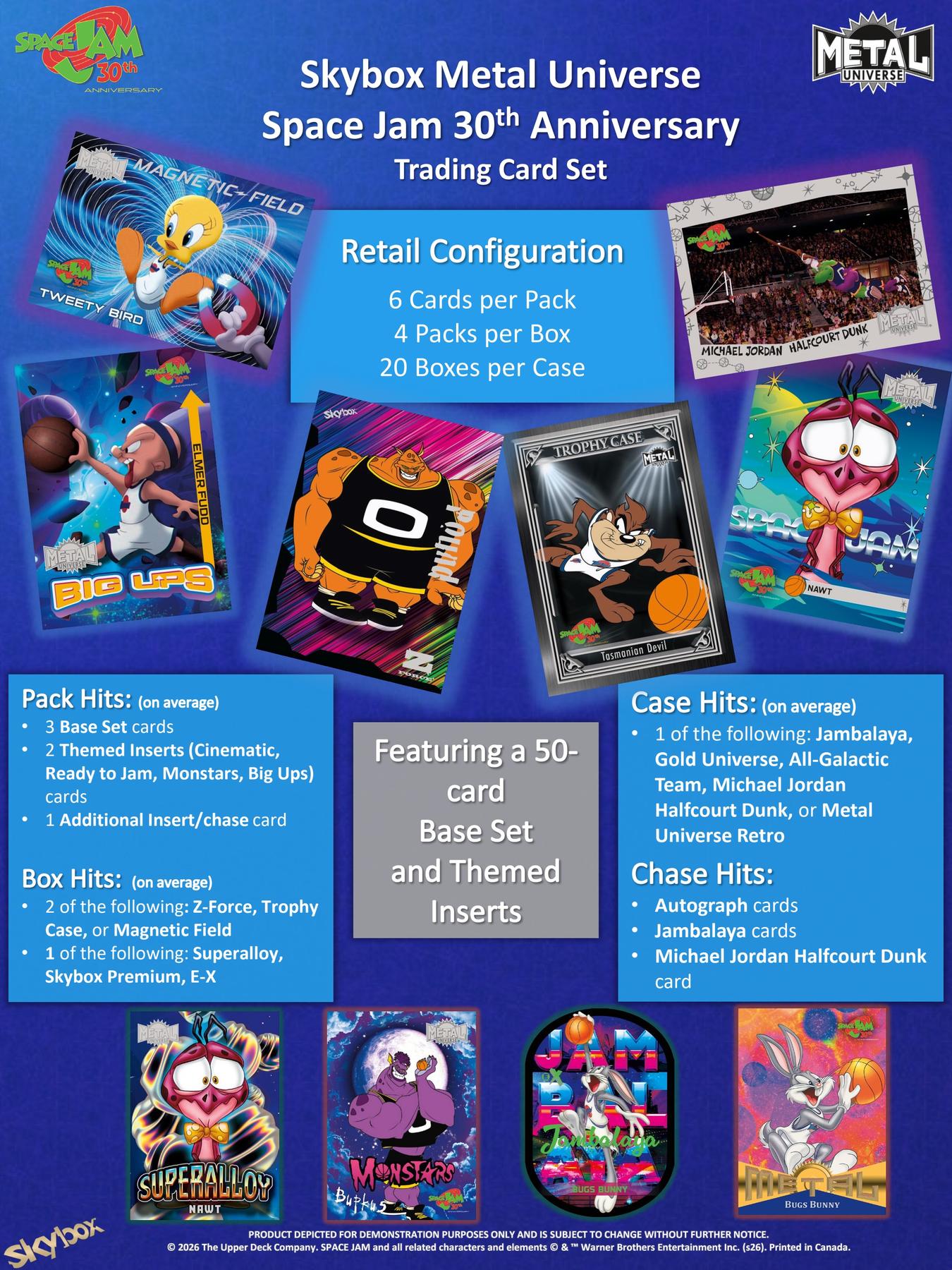 2026 Upper Deck SkyBox Metal Universe Space Jam 30th Anniversary Basketball hobby box